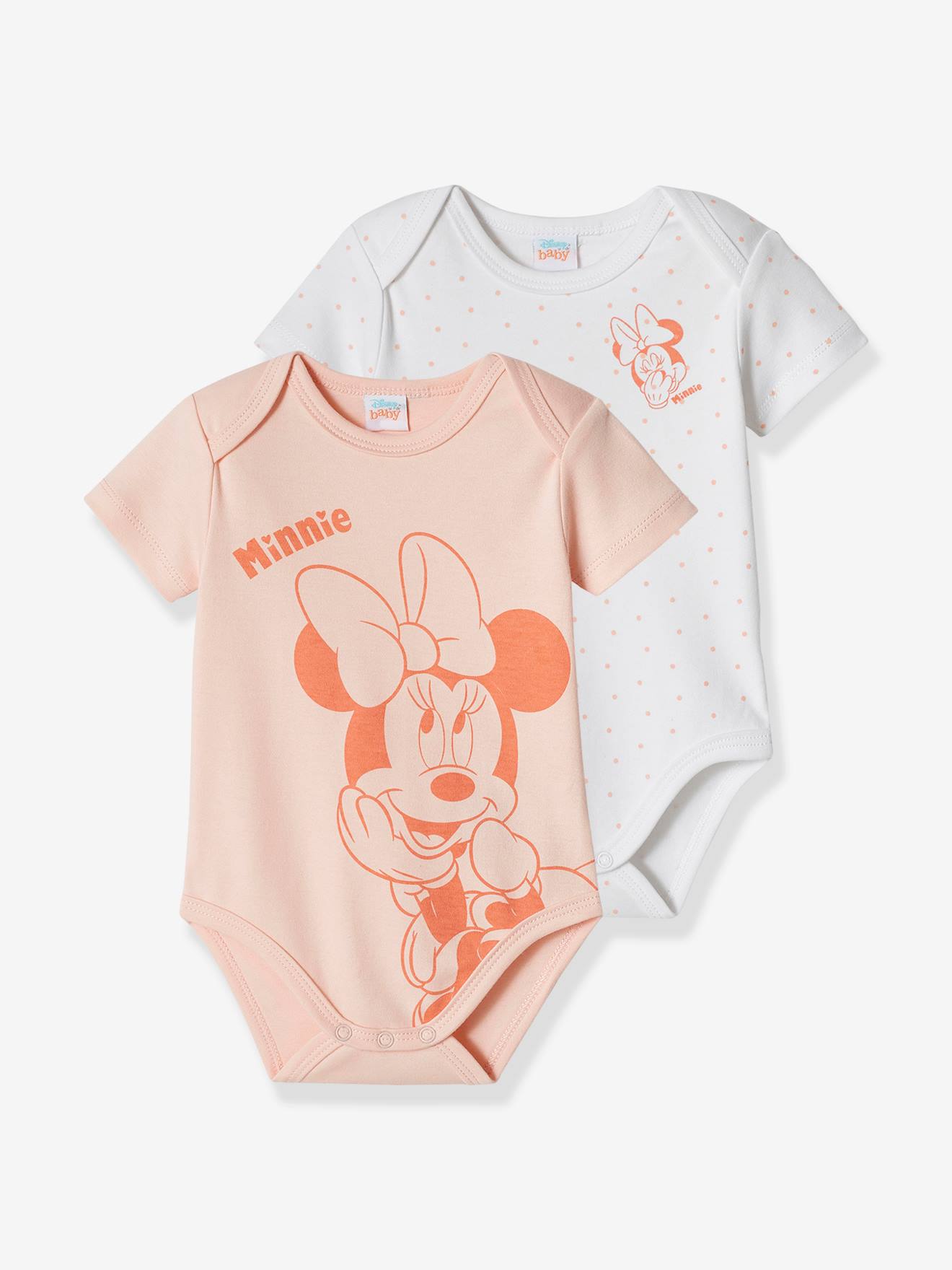 Lot de 2 bodies bébé fille DS® Minnie pêche