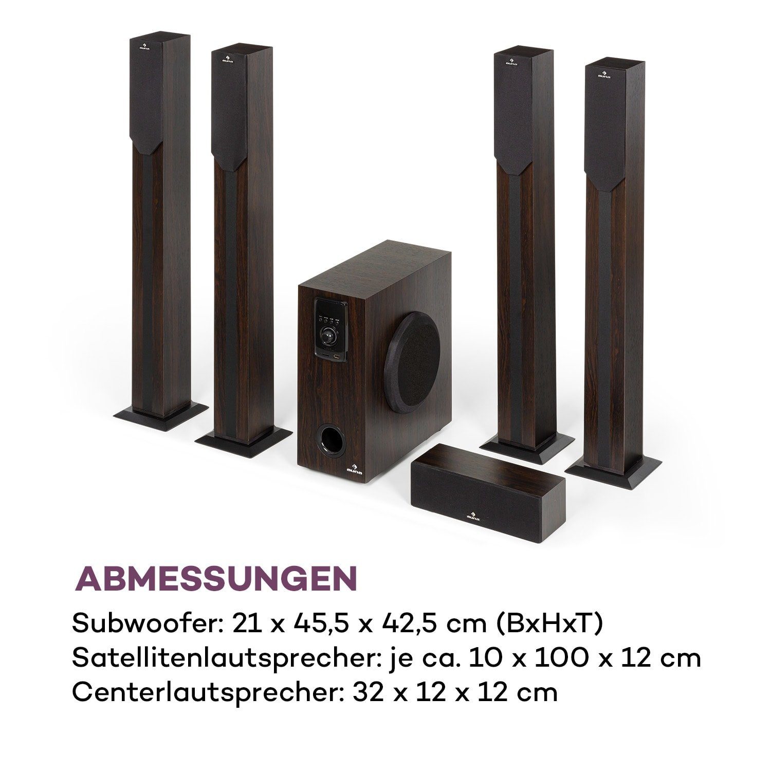 Auna Areal Elegance Lautsprechersystem (Bluetooth, 190 W)