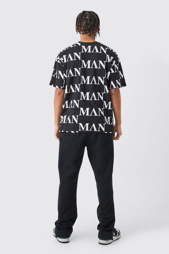 Oversize T-Shirt mit Man Roman Print