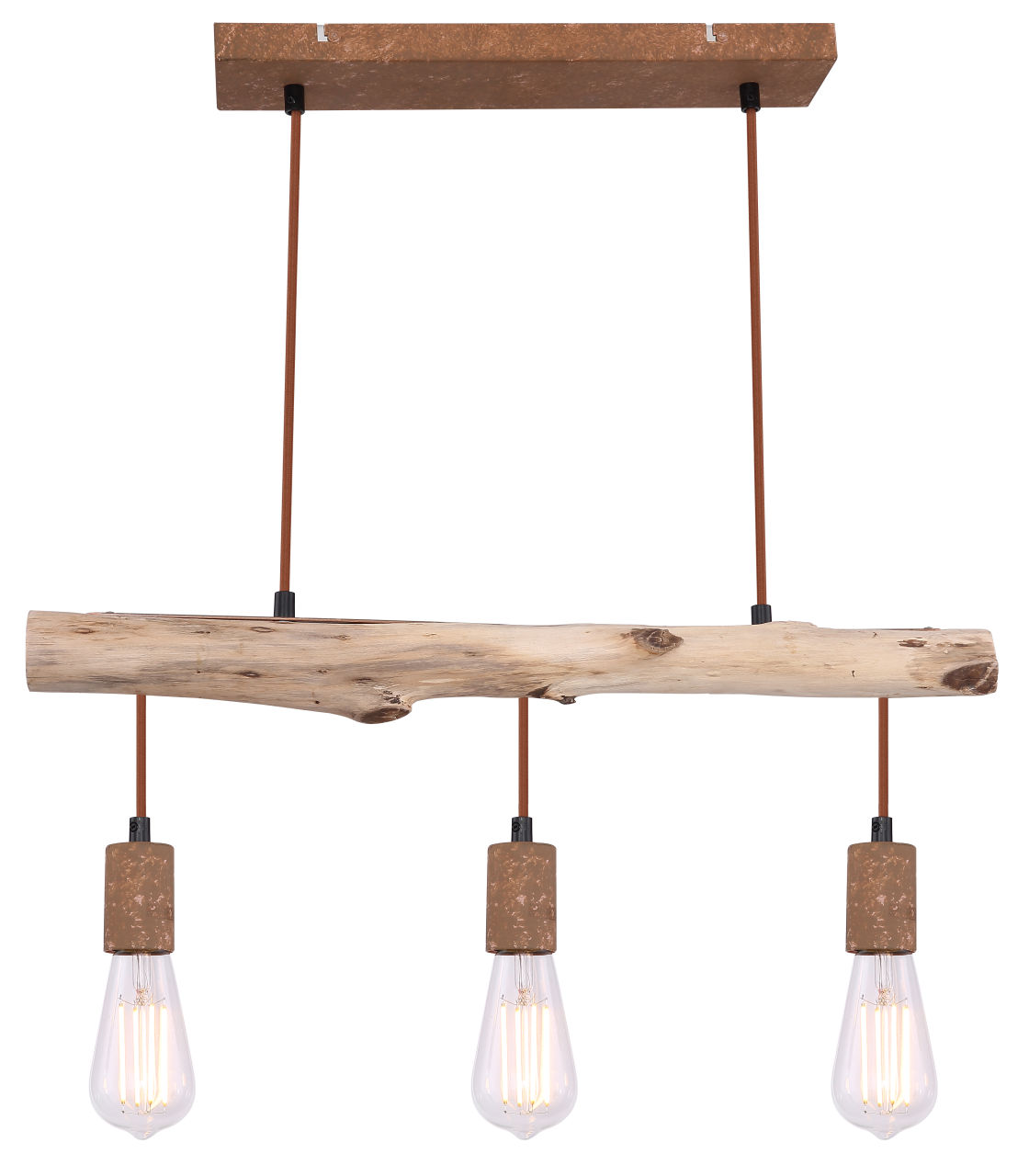 Globo Lighting - JAKOB - Hängeleuchte Metall rostfarben, 3x E27