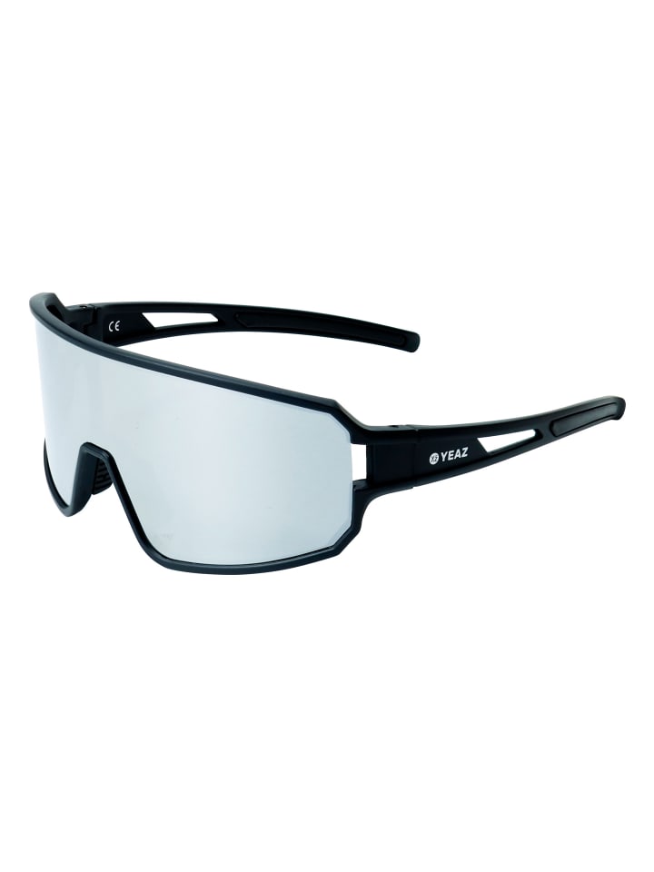 YEAZ SUNWAVE Sport-Sonnenbrille Black/Silver Mirror in silber günstig kaufen onesize