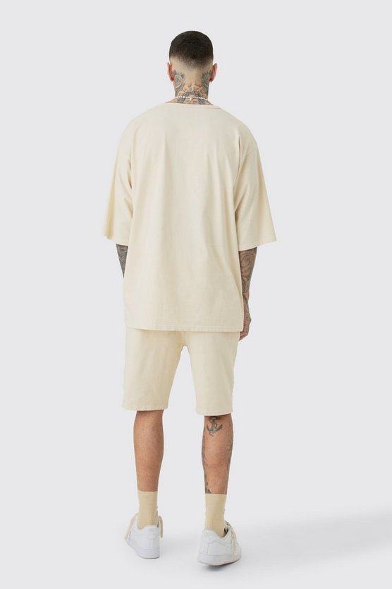 Tall Fußball T-Shirt & Shorts mit Kontrast-Naht