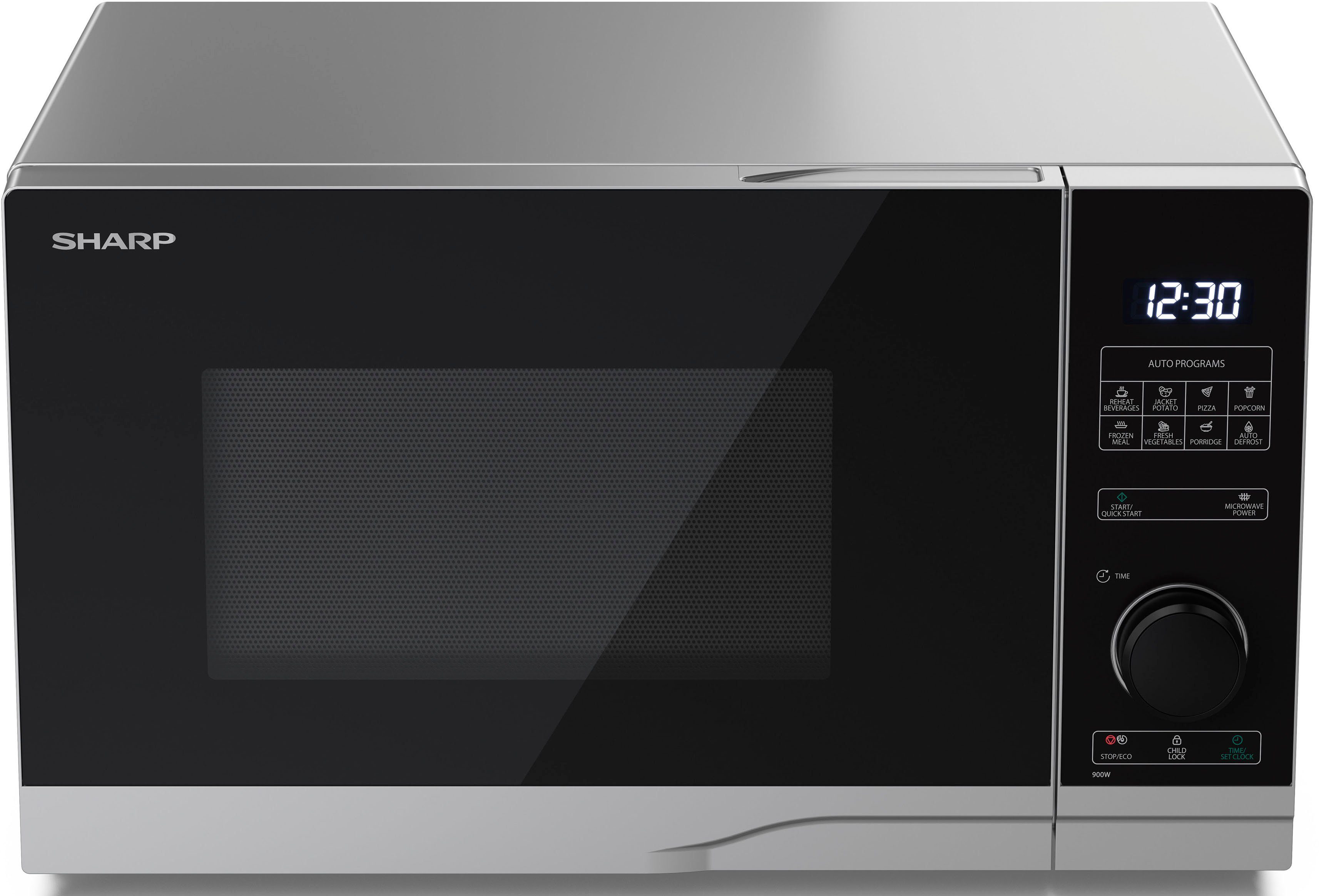 Sharp Mikrowelle YC-PS234AE-S, Mikrowelle, 23 l