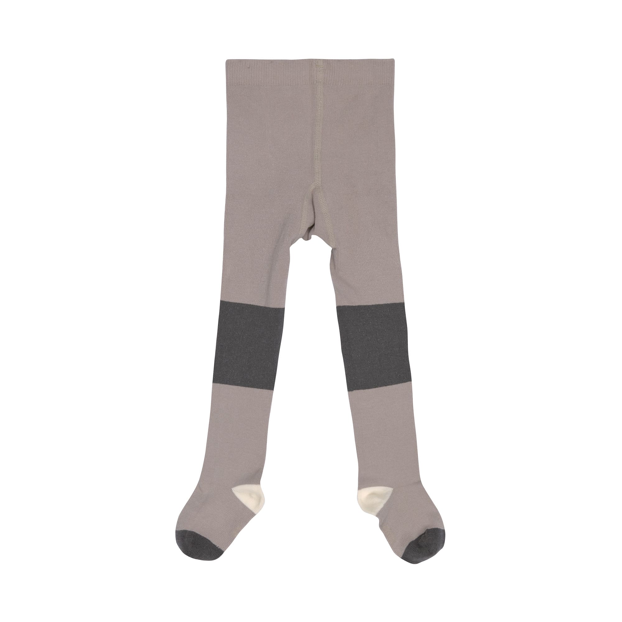 Strumpfhose GOTS - Tights, Block Streifen Taupe Anthrazit