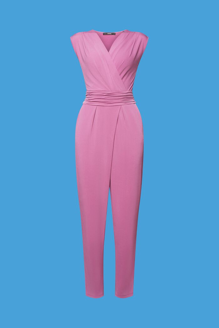 Ärmelloser Jumpsuit mit Ausschnitt in Wickel-Optik