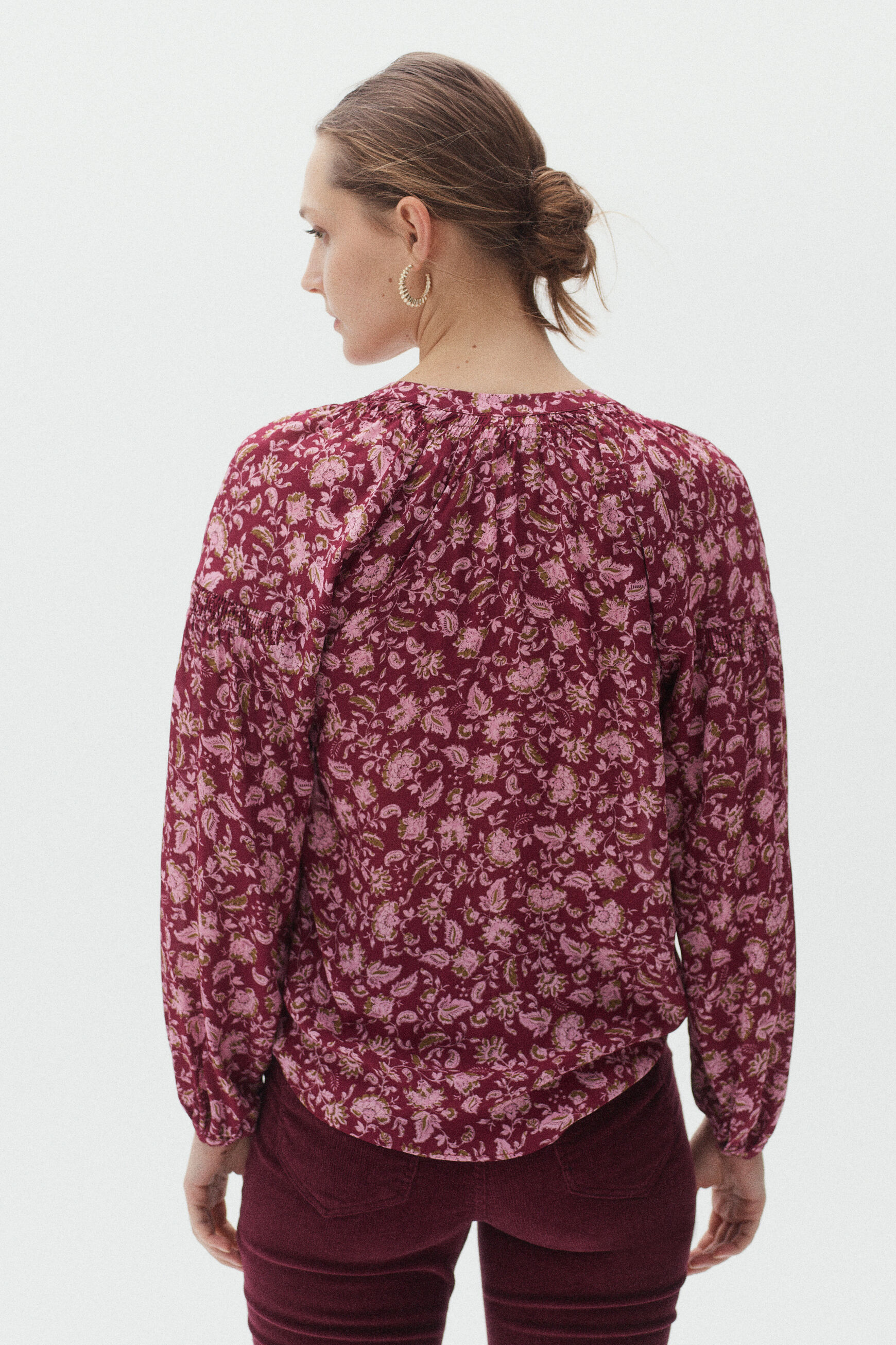 chemisier maelle rose cerise femme