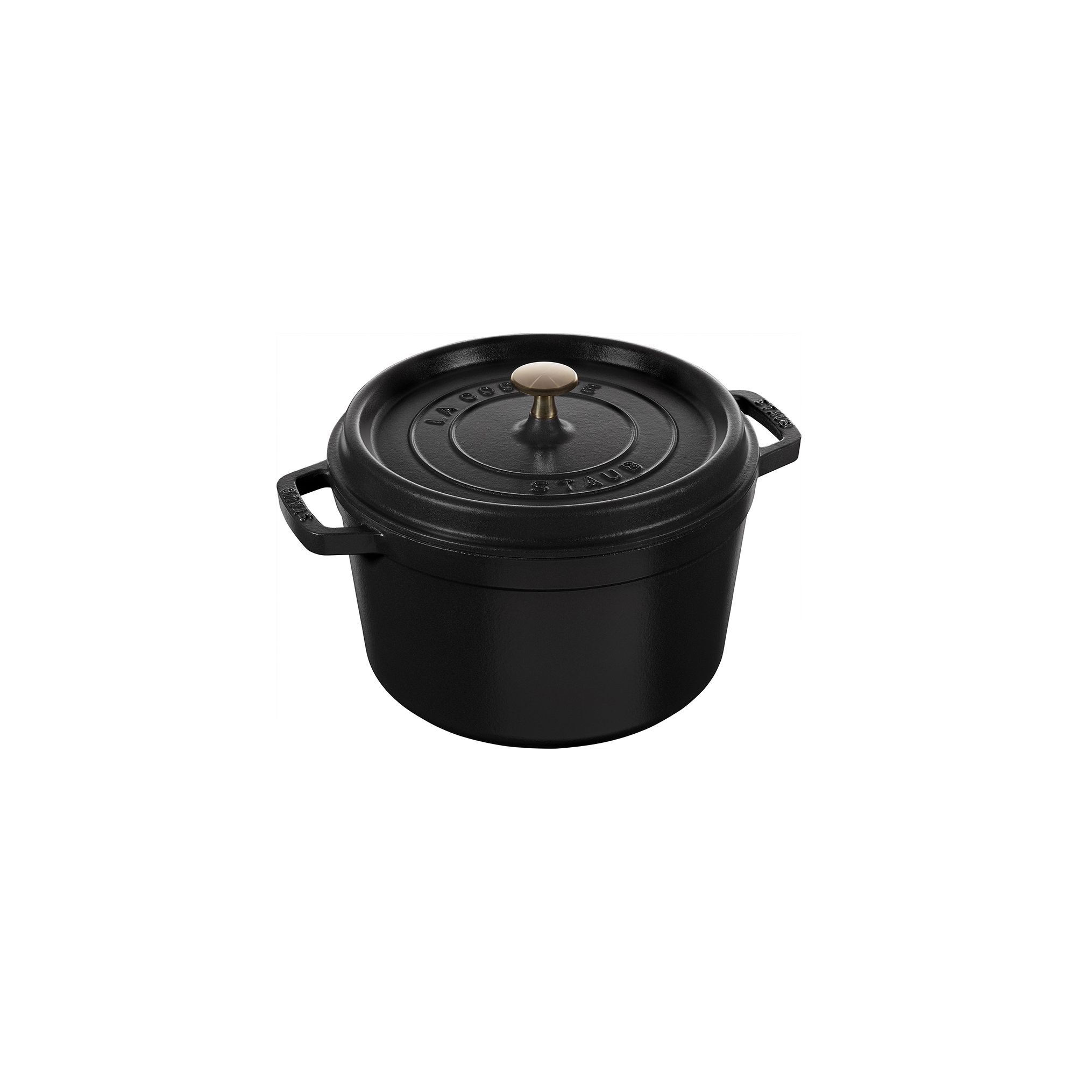 Cocotte tief 24 cm, rund, Schwarz, Gusseisen
