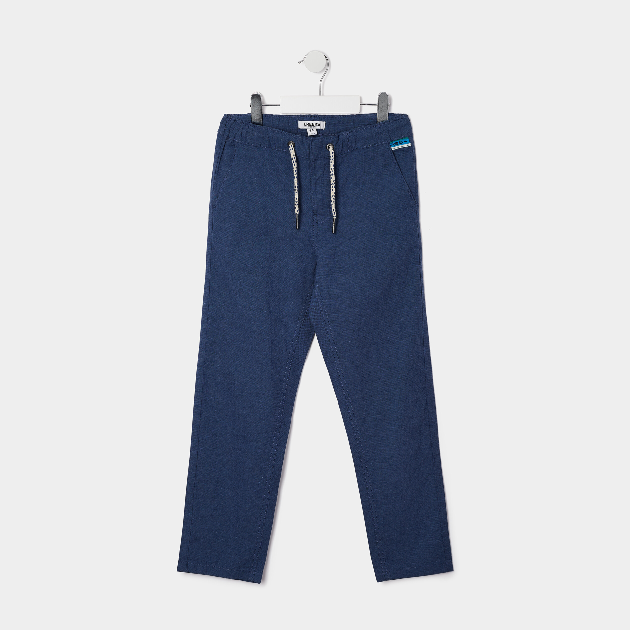 Pantalon regular à coulisse Creeks bleu garçon | La Halle