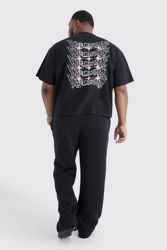 Plus kastiges Oversize T-Shirt mit Grunge Homme Print