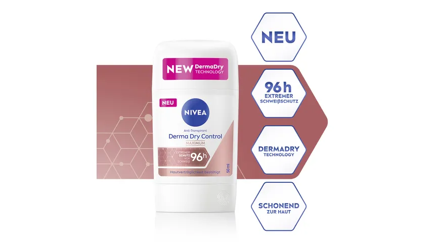 NIVEA Deo Stick Derma Dry Control Anti-Transpirant 50 ml