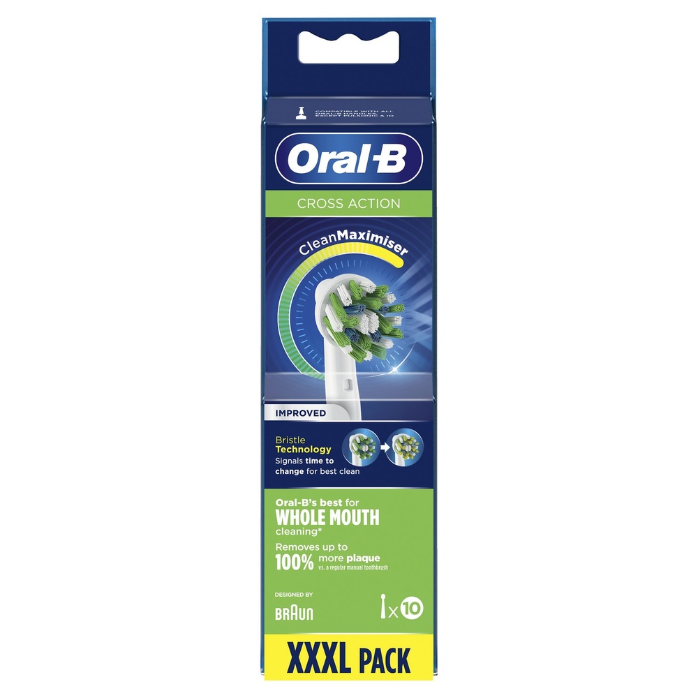 oral-b Oral-B CrossAction Brossette Avec CleanMaximiser, 10 Brossettes De Rechange
