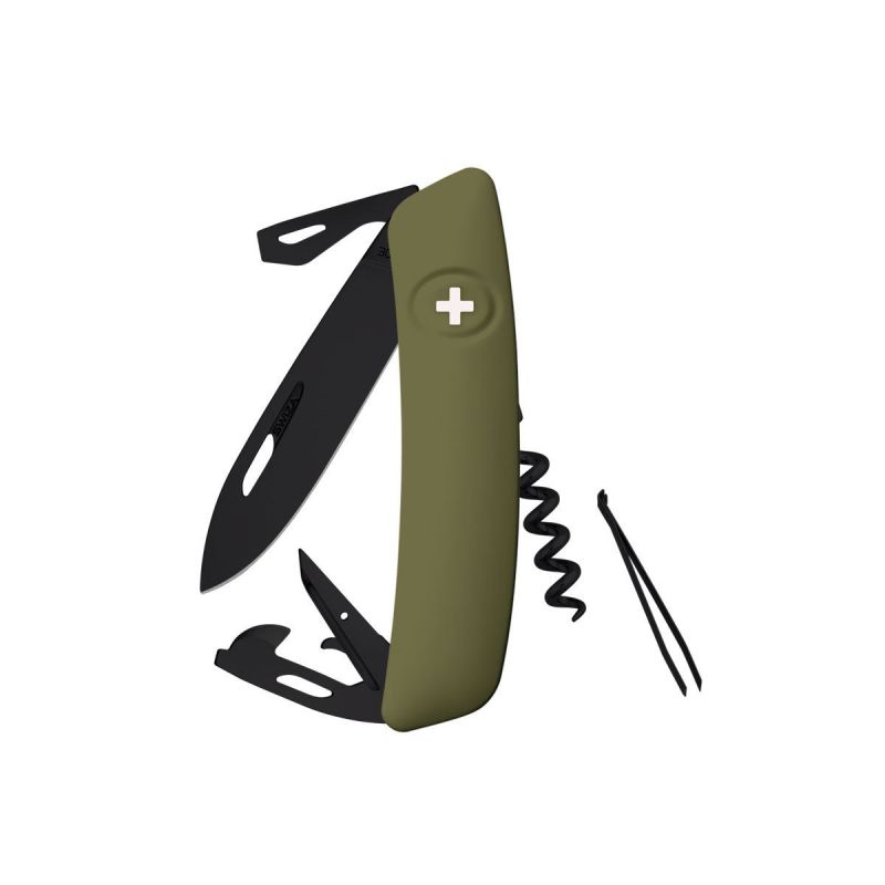 Swiza D03 All Black Olive, Schweizer Taschenmesser made in Swiss