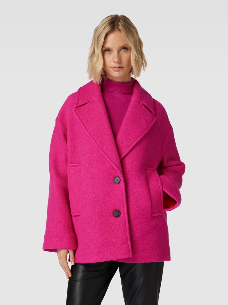 Wolljacke mit Reverskragen in rosa