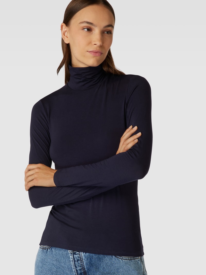 Longsleeve in melierter Optik Modell 'MULTIF' in marineblau