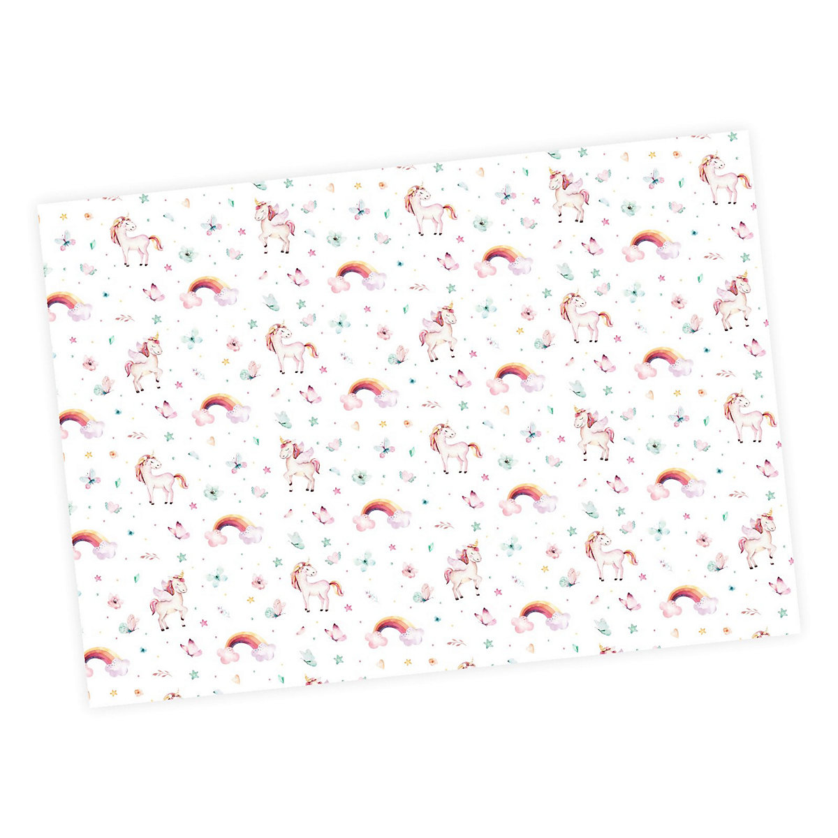 Geschenkpapier 5 Bögen Einhorn bunt Aquarell – 1,60€/qm Größe: - 84,1 x 59,4 cm Geschenkpapier