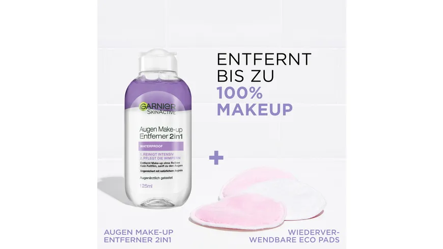 Garnier Skin Naturals 2in1 Augen-Make-Up Entferner Waterproof 125 ml