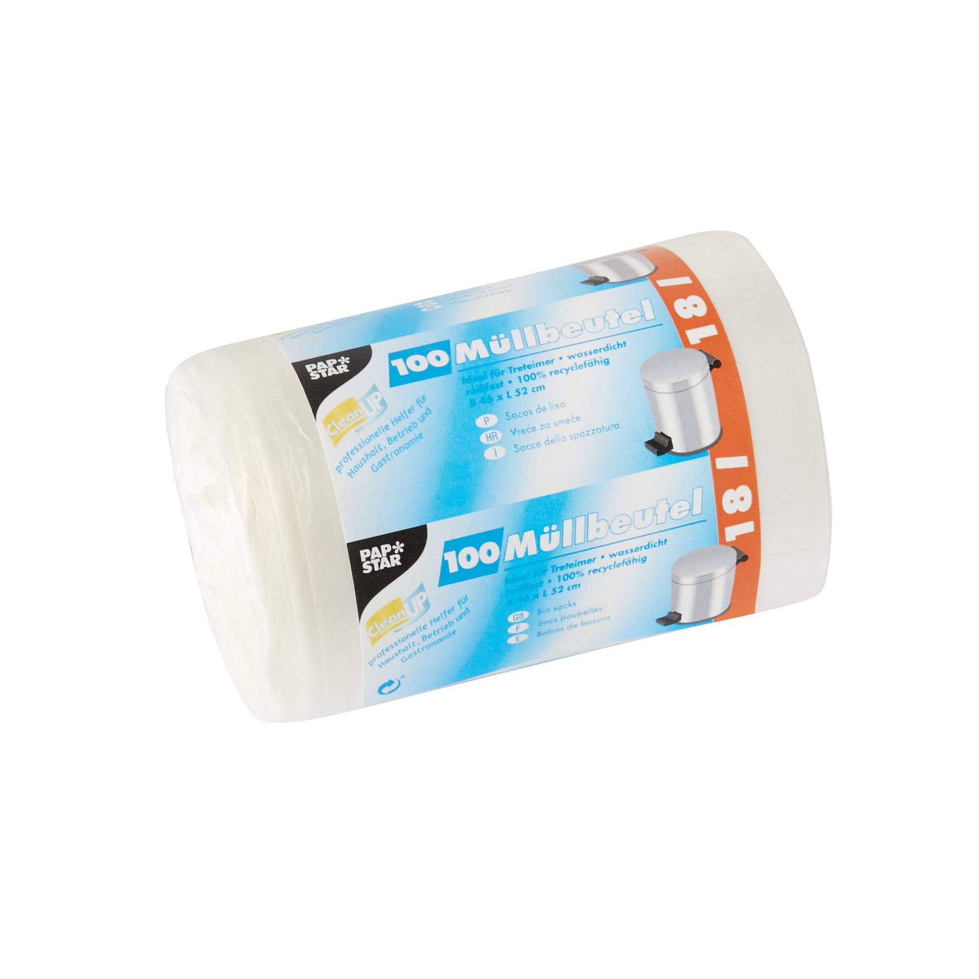 PAPSTAR Müllbeutel 100 Müllbeutel, HDPE 18 l 52 cm x 46 cm weiss