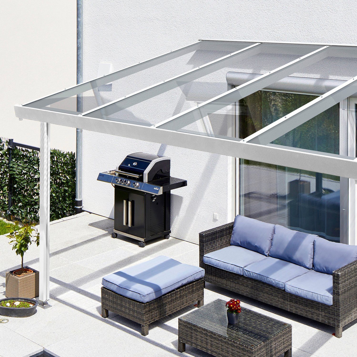 GUTTA Terrassendach Premium, BxT: 712x406 cm, Bedachung Dachplatten, BxT: 712x406 cm, Dach Sicherheitsglas klar