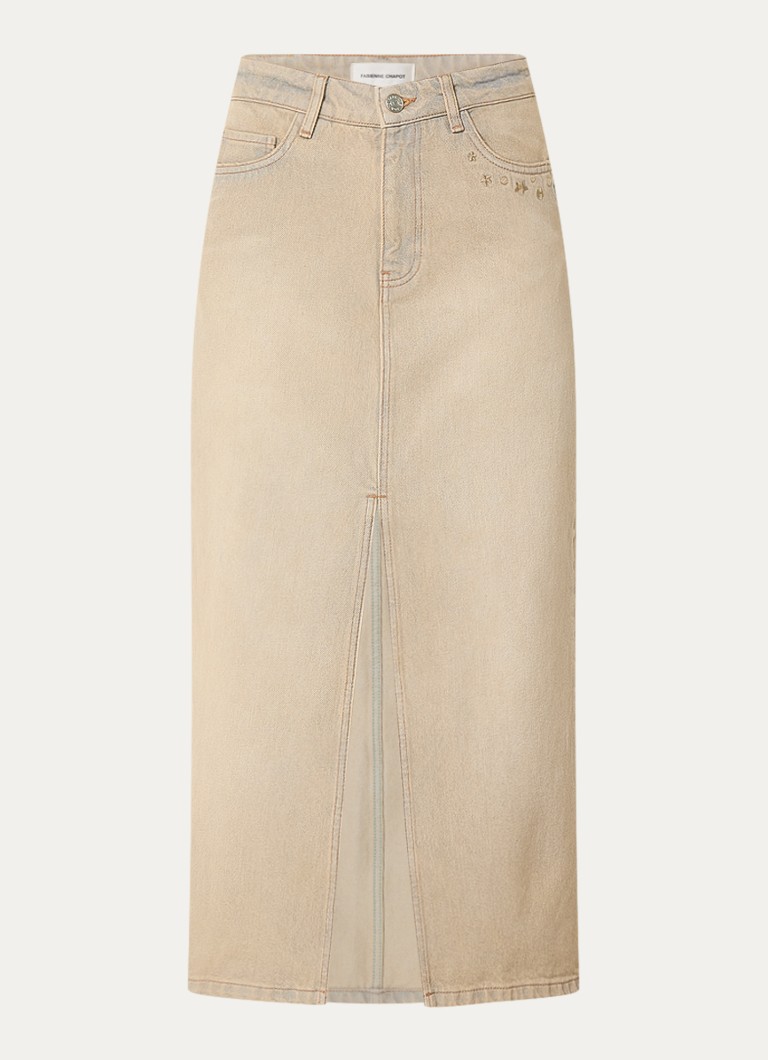 Fustă midi din denim Fabienne Chapot Carlyne, cu finisaj spălat.