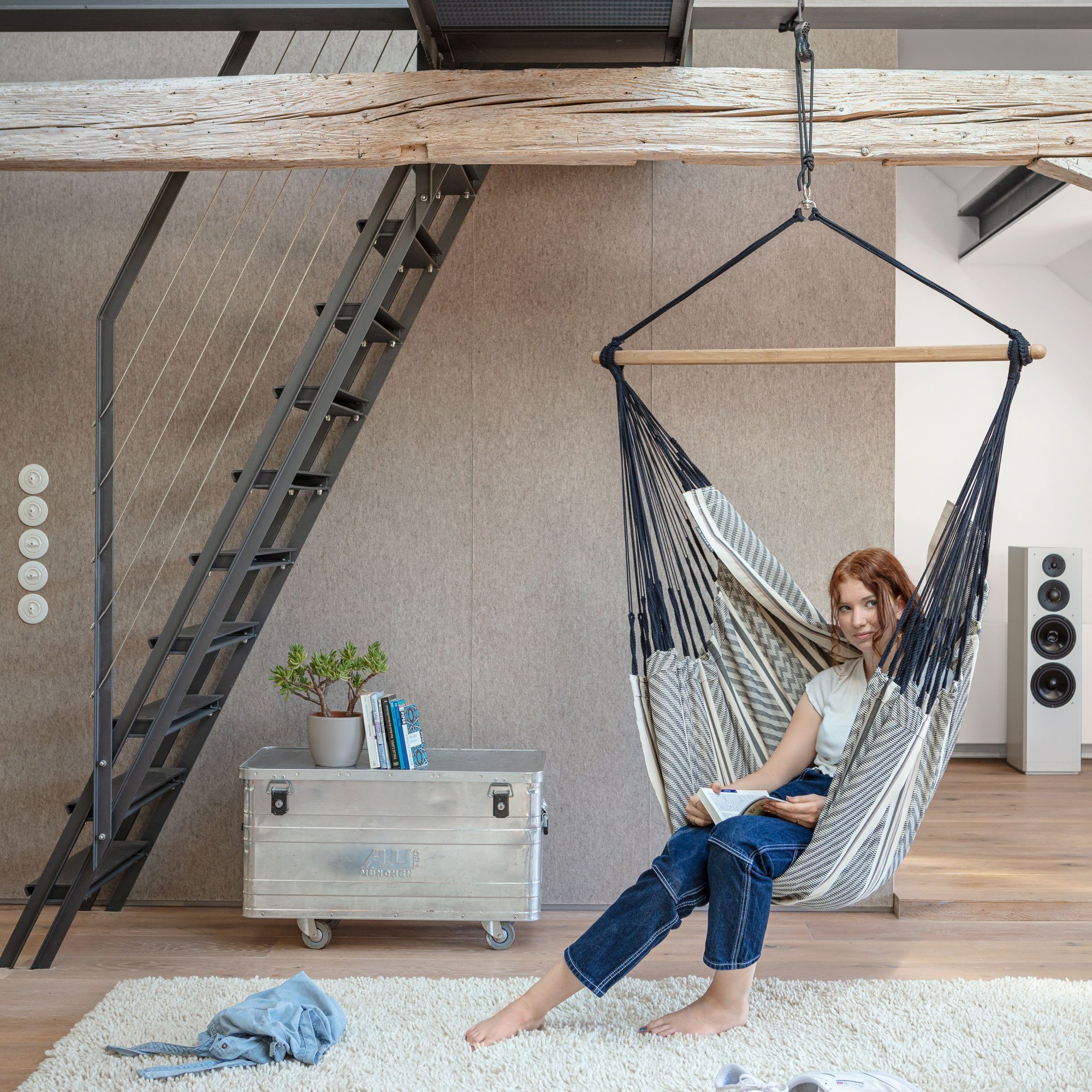 La Siesta Hängestuhl Hängestuhl Hängesessel Lounger HABANA Zebra Bio Baumwolle La Siesta, Hochwertige Qualität