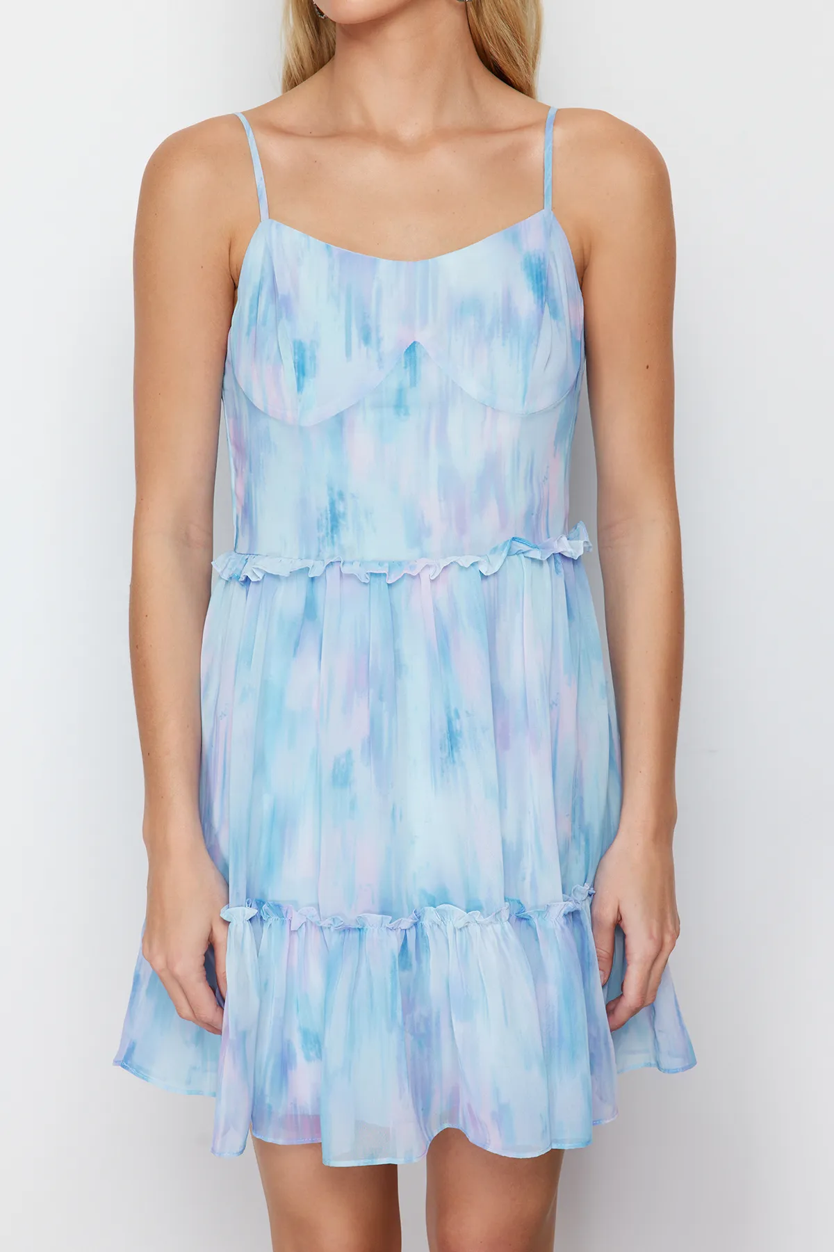 Trendyol Collection  Blaues gewebtes Minikleid TWOSS23EL01782