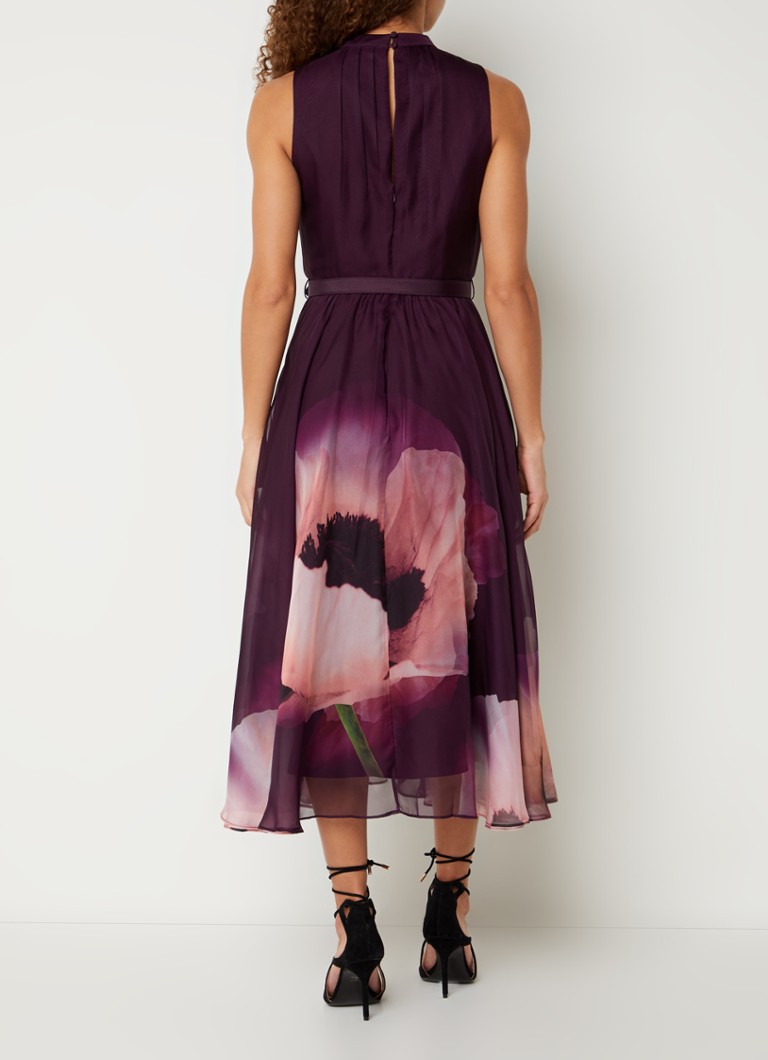 Abito midi Phase Eight Bethany con cintura e stampa floreale