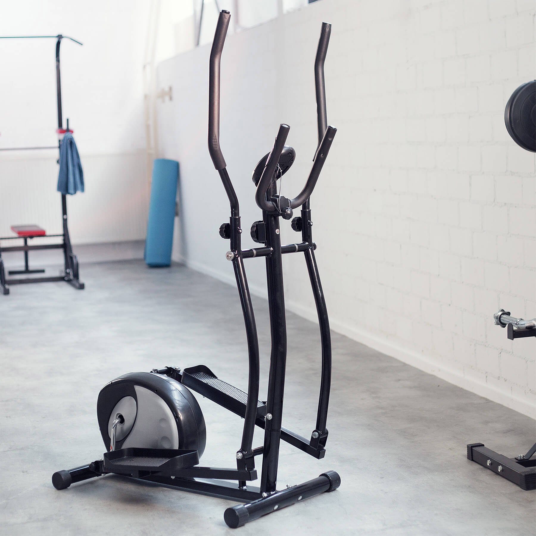 tectake Crosstrainer Crosstrainer mit Trainingscomputer mit 8, Energiesparmodus
