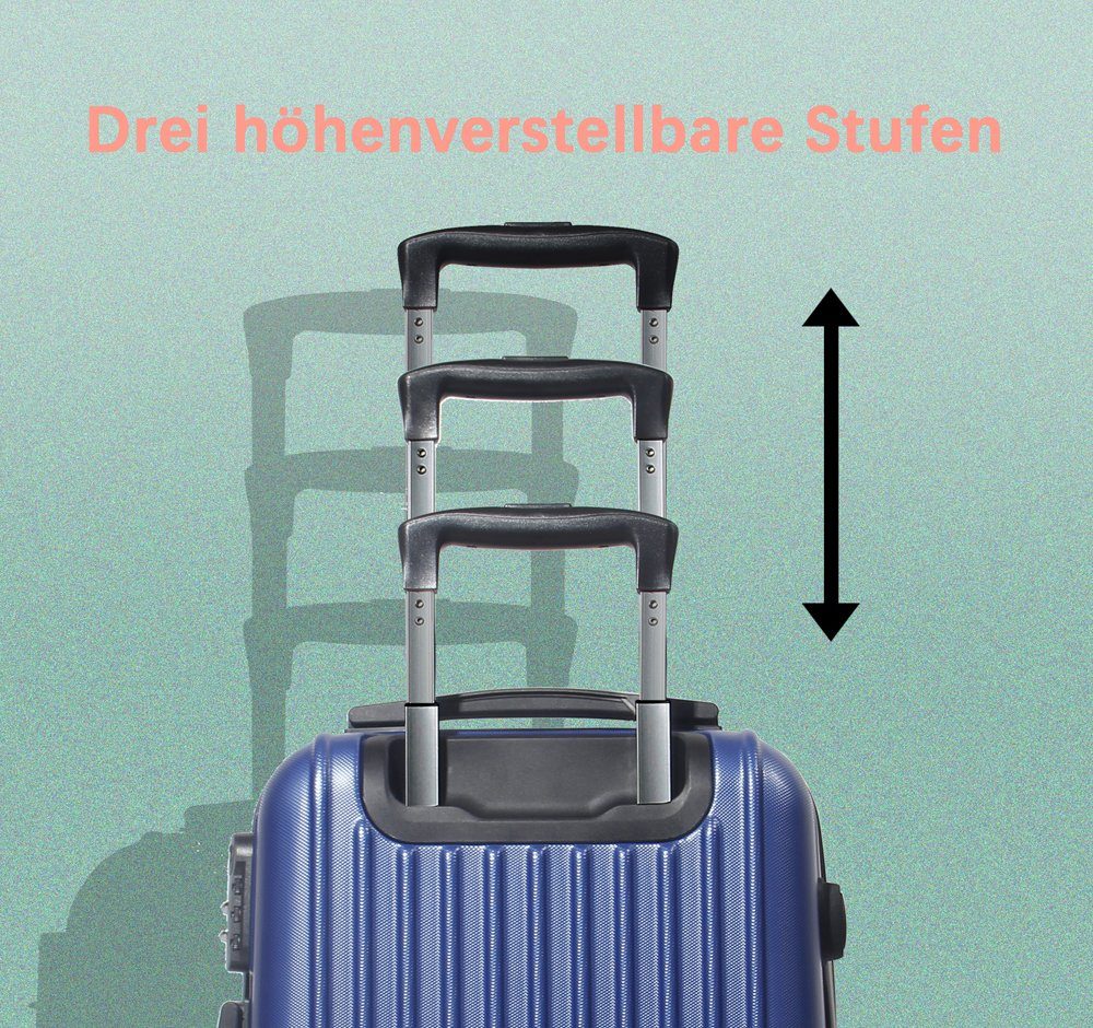 Zedelmaier Hartschalen-Trolley Reisekoffer Trolley Handgepäck 4 Rollen, Hartschale, ABS-Kabine, Leichtgewicht, Zahlenschloss