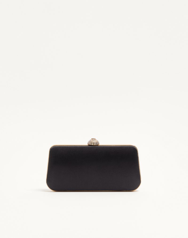 Valentino Garavani Carry Secrets Satin Minaudiere med Blomsterbroderi
