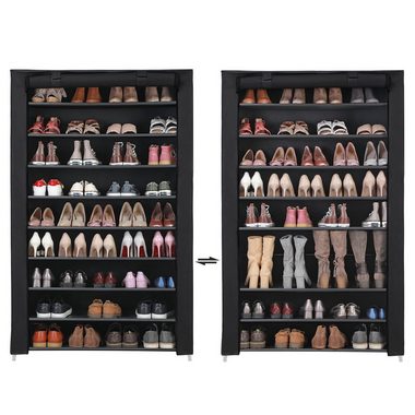 SONGMICS Schuhregal Stoffschrank, 10 Ebenen, Vliesstoff, Schuhschrank