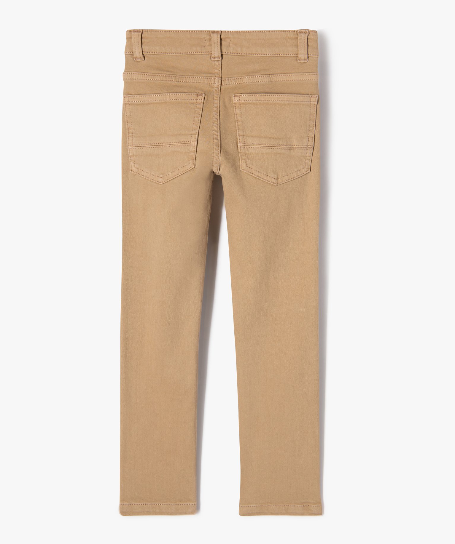Pantalon uni extensible coupe Slim Garçon beige | GEMO