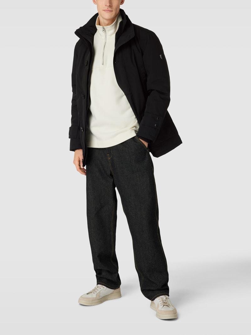 Jacke mit Label-Patch Modell 'JAGURO' in schwarz