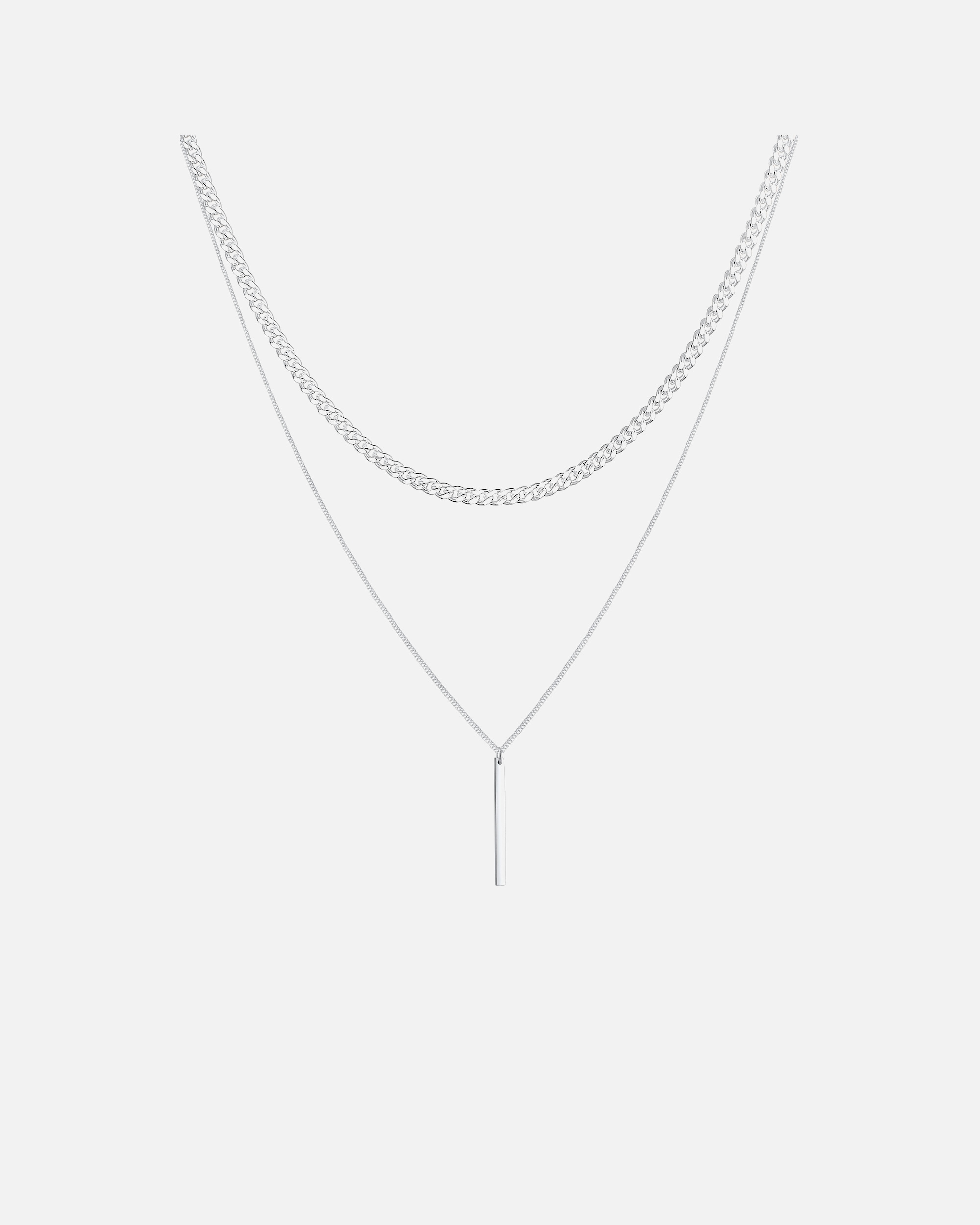 Collana Elli PREMIUM Panzer da donna, look basic a strati, in argento sterling 925