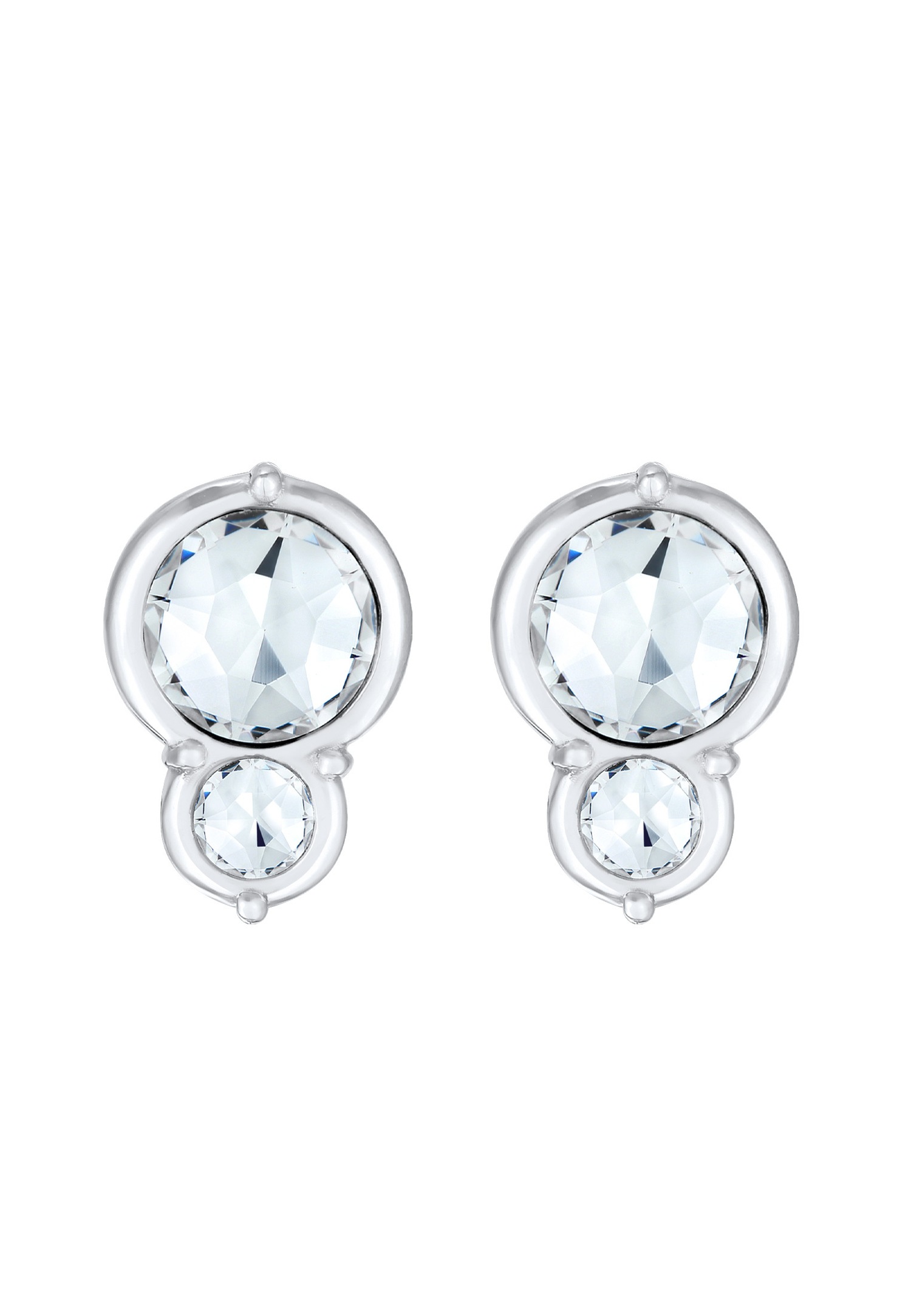 Eleganti orecchini a lobo rotondi da donna Elli con cristallo in argento sterling 925