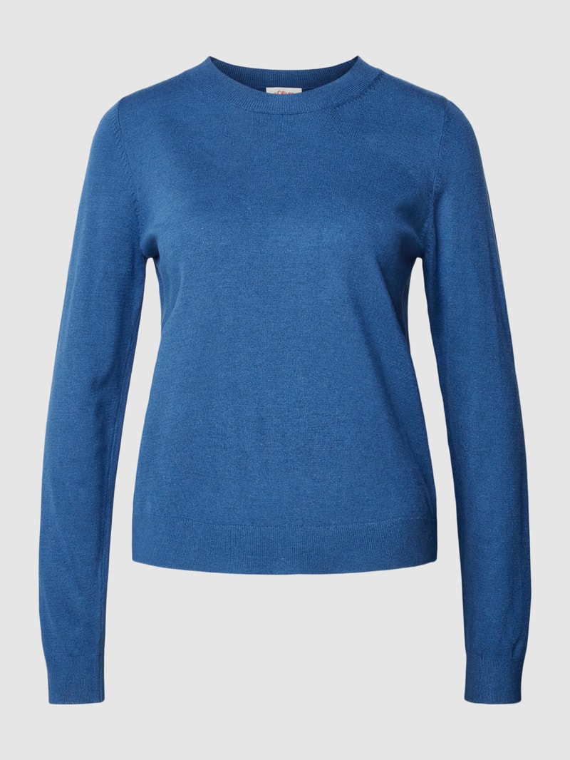 Strickpullover mit Rundhalsausschnitt in petrol