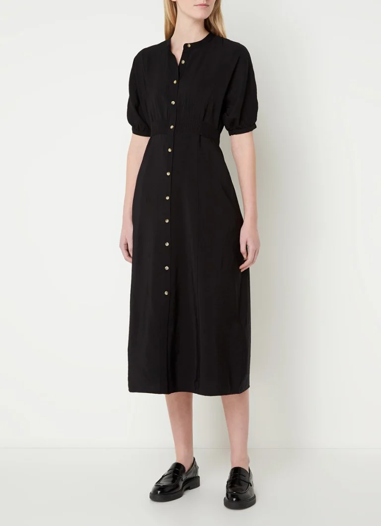 Rochie midi-cămașă Whistles de culoarea chihlimbarului, cu buzunare laterale.