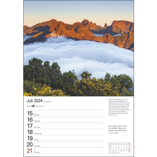 BERGE WOCHENPLANER 2024 - Kalender