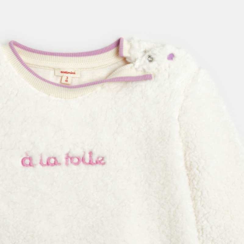 Robe bébé fille sherpa brodée blanche Catimini