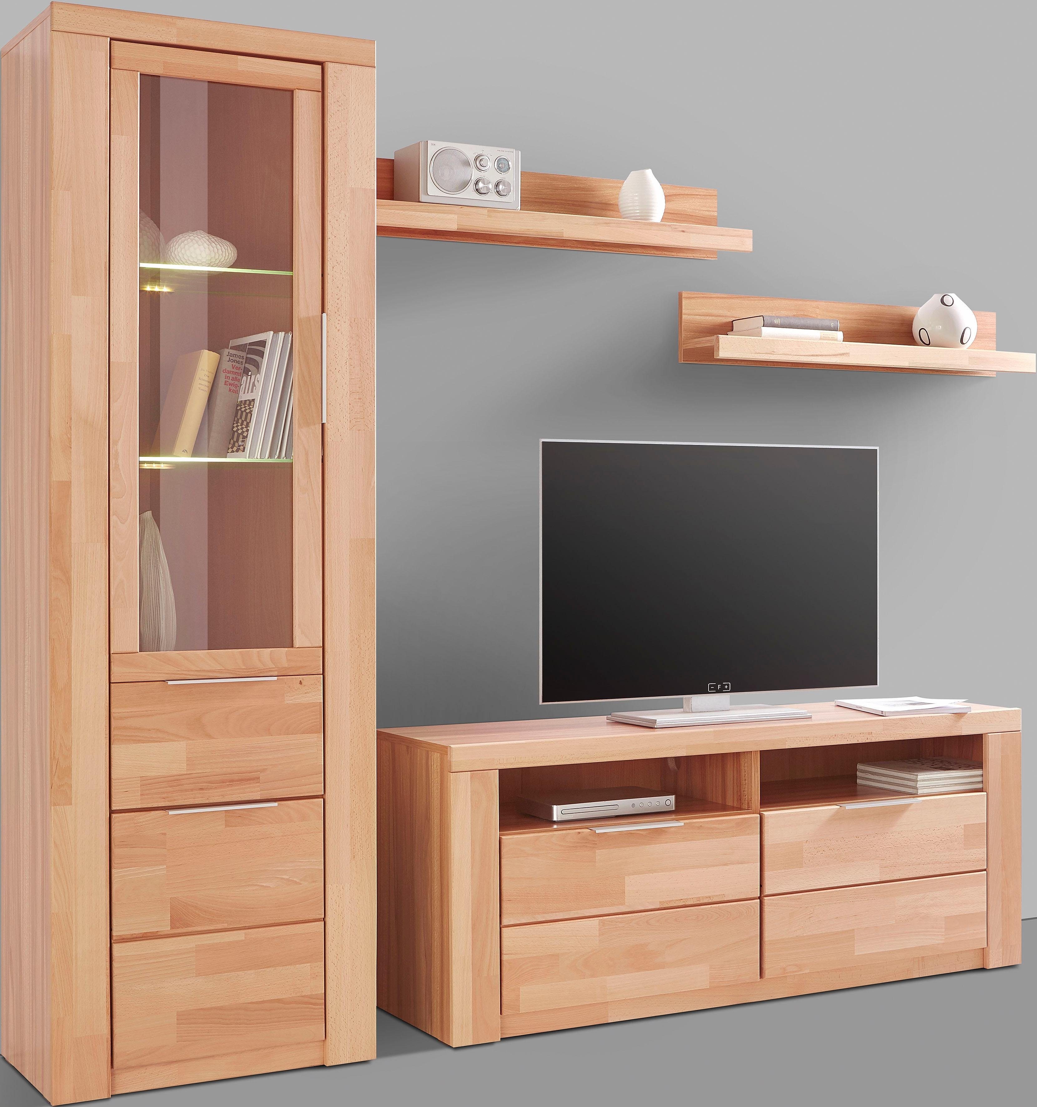 Woltra Wohnwand Zara, (Set, 4-St), teilmassives Holz