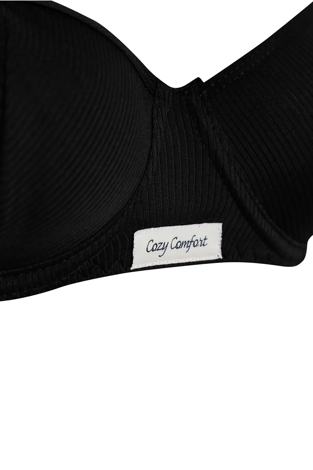 Trendyol Collection  Schwarzes, kappenloses Dessous-Set aus Strick mit Kordel und Etikett THMSS24CC00029