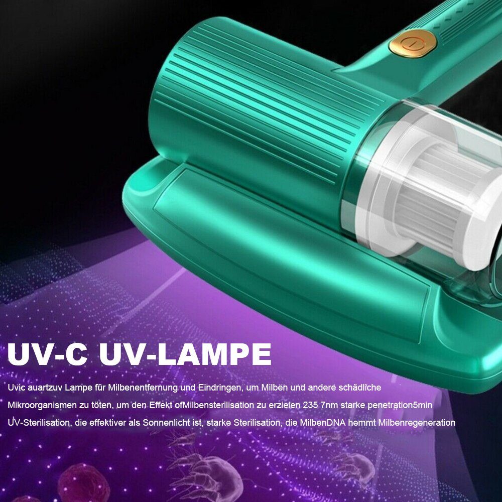 Yoyaxi Matratzenreinigungsgerät Kabelloser Staubsauger und Milbenentferner mit UV-C-Licht, - UV-C-Quarz-UV-Licht zur Abtötung von Milben und Bakterien