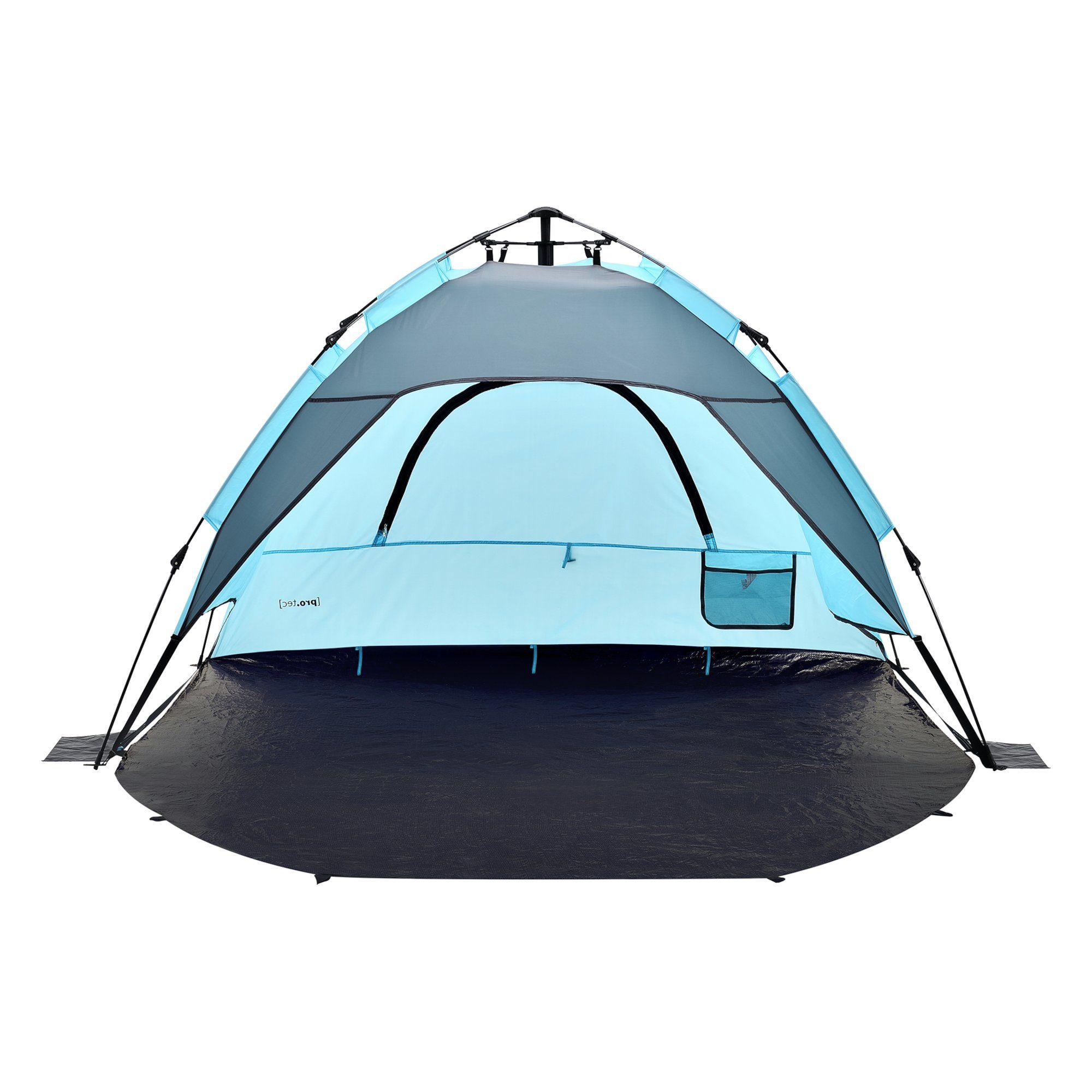 pro.tec Strandmuschel, Personen: 2, Mullsjö Pop Up Strandzelt 215x135x140cm Polyester Hellblau
