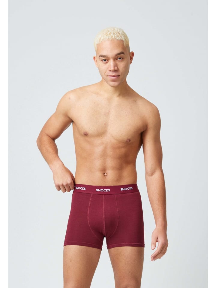 SNOCKS Boxershorts aus Bio-Baumwolle 6 Stück in Rote Streifen günstig kaufen