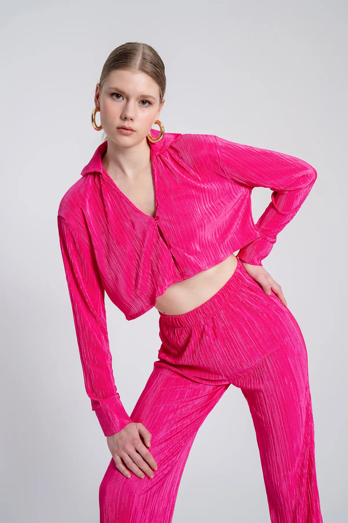 HOLLY LOLLY  Elastische Taille, flexible, bequeme Hose, Rosa