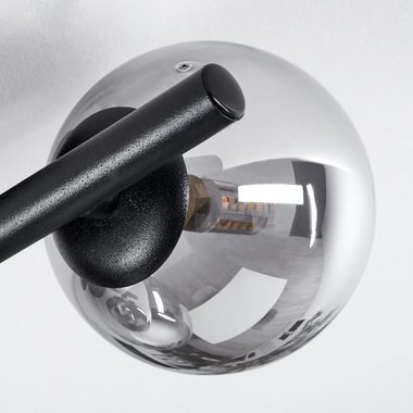 hofstein Deckenleuchte Isorella moderne Deckenlampe aus Metall/Glas in Schwarz/Rauchfarben, ohne Leuchtmittel, Leuchte im modernen Design mit Schirmen aus Rauchglas, 3xG9