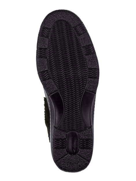 Schnürstiefelette mit umschlagbarem Fellkragen