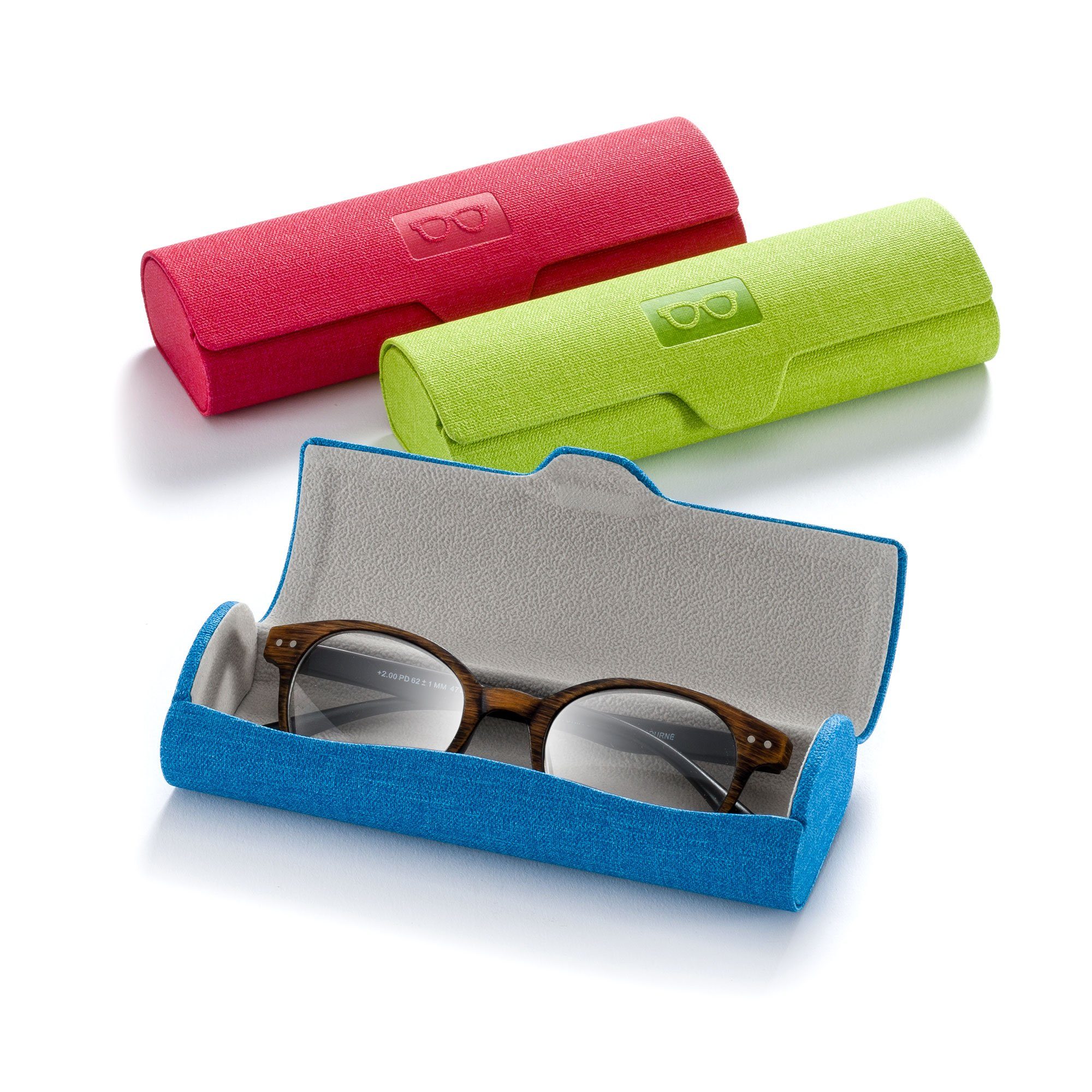 FEFI Brillenetui Hardcase im bunten Leinen-Look, inklusive Mikrofasertuch