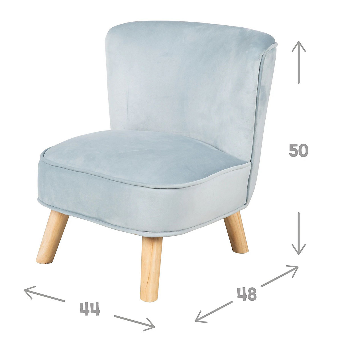Bundle Lil Sofa - 1x Kindersofa groß, 1x Kindersessel und 1x Dekokissen in Wolkenform hellblau/sky