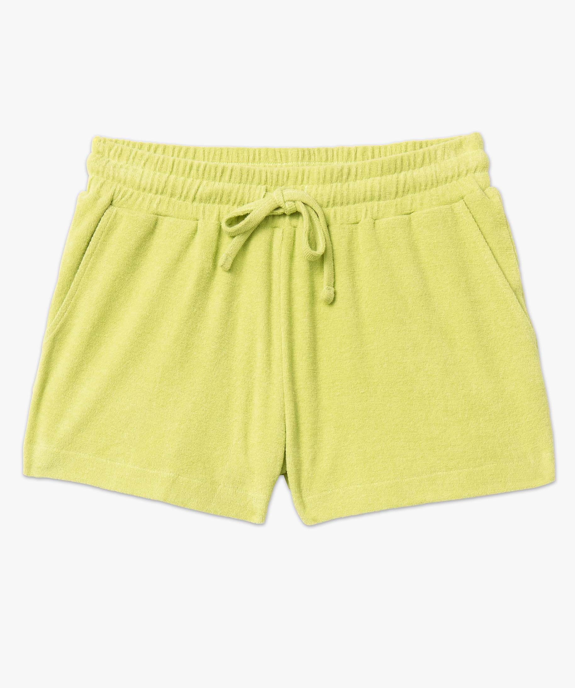 Short de plage femme en éponge avec taille élastique vert | GEMO
