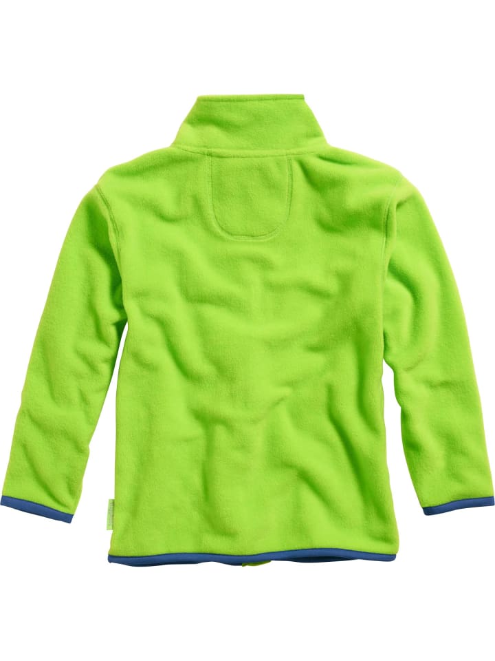 Playshoes Fleece-Jacke farbig abgesetzt in Grün günstig kaufen
